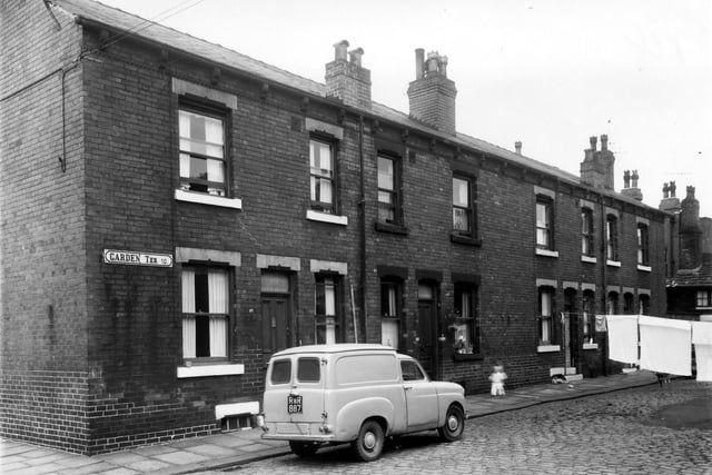 A row of four houses on Garden Terrace pictured in July 1961.