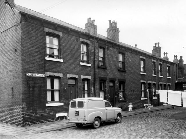 A row of four houses on Garden Terrace pictured in July 1961.