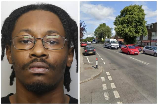 Gatewood was jailed after the Nissan Juke he was being driven in by Schofield was stopped on Lidgett Lane and found to contain several weapons. (pics by WYP / Google Maps)