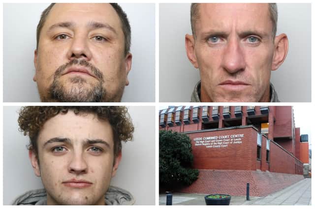 Locked up this week....(top left) Oleg Morozovs, (top right) Thomas Quinn and (bottom left) Declan Darling were all jailed at Leeds Crown Court.