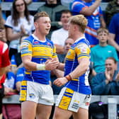Leeds Rhinos' Harry Newman, left and James McDonnell, who are both in the England train-on squad. Picture by Allan McKenzie/SWpix.com.
