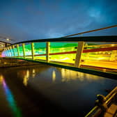 The new David Oluwale bridge in Leeds city centre.