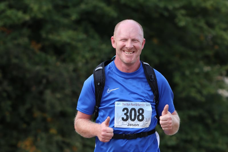 A happy runner taking part in the event around the 15,000-acre country estate.