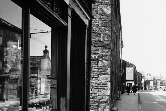 Butcher H Wardle on Lower Town Street in May 1950. Just beyond is the entry to Ellis Yard.