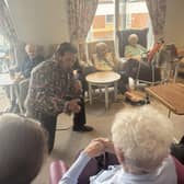 Memphis Pete, Elvis Presley tribute act, performing to residents at HC-One’s Colton Lodges Care Home