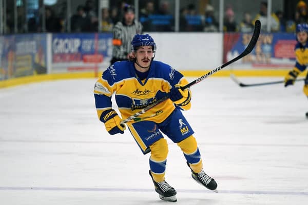 LOSING SIDE: Leeds Knights' Oliver Endicott scored a late goal for GB Under-20s, but it couldn't prevent a 7-4 defeat to Croatia at the IIHF World Championships in Lithuania. Picture: Jonathan Gawthorpe