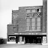 Rex Cinema on the Ring Road was designed by AV Montague and built by Mathews and sons of Leeds. There was seating for 1,350 people. It opened on February 13, 1939, with the screening of 'We're going to be rich' starring Gracie Fields and Victor McLaglan. It closed in February 1976, the last films were 'Apple Dumpling Gang' and 'Sword in the Stone' The cinema was demolished for the building of a housing estate. In this front view the film advertised is 'The Adventures of Tom Sawyer.