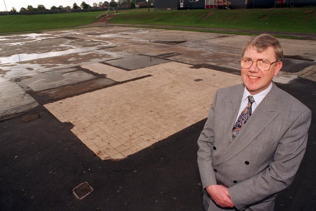 Airedale High headteacher Peter Dickens at the site of the first stage of the new building work which is to take place at the school in October 1996.