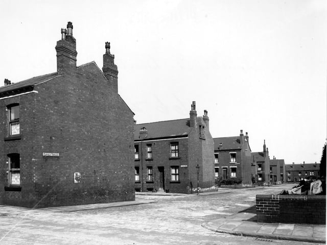 The gable ends of Bude Road and Clovelly Row on Clovelly Terrace pictured in August 1949.