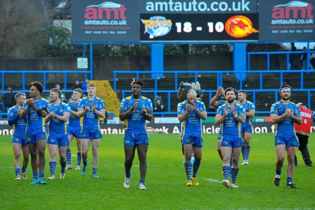 Leeds Rhinos wore their blue heritage kit in the win over Catalans Dragons. Picture by Steve Riding.