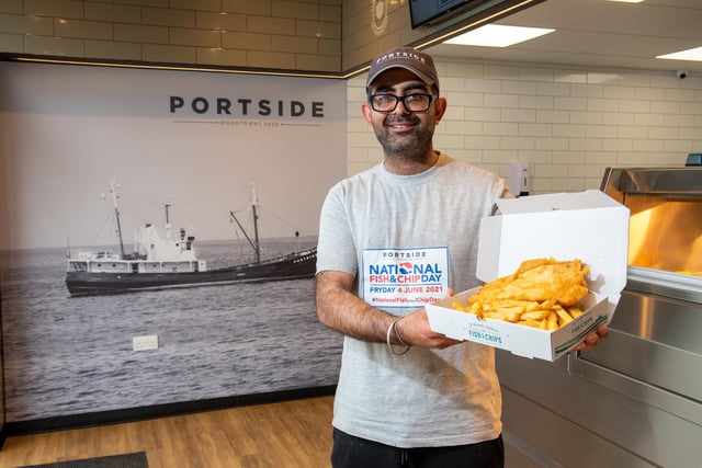 Portside Fish and Chips, Moortown, has a rating of 4.4 stars from 197 Google reviews. A customer at Portside said: "Brilliant service! Almost enjoyed the service more than the delicious food! The girl that served me was lovely and very easy to communicate with    Can’t go wrong with some battered fish, chips, and friendly faces. Highly recommend!"