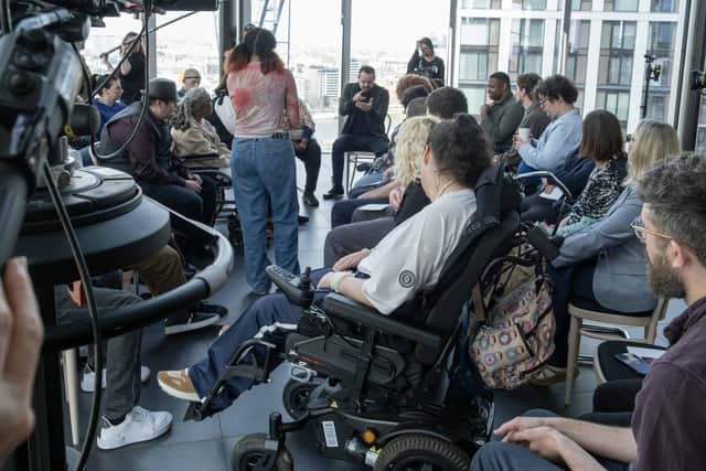 Danny Dyer (seated, centre) faces The Assembly in ITV's new interview show (Picture: ITV/Rockerdale Studios)