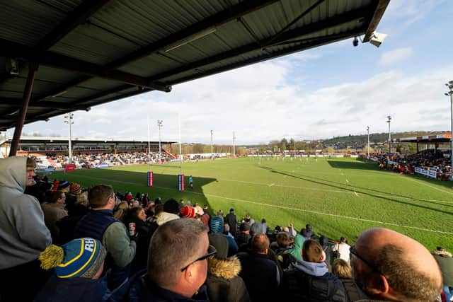 A view looking down the slope at Batley Bulldogs' famous Mount Pleasant ground. Picture by Allan McKenzie/SWpix.com.