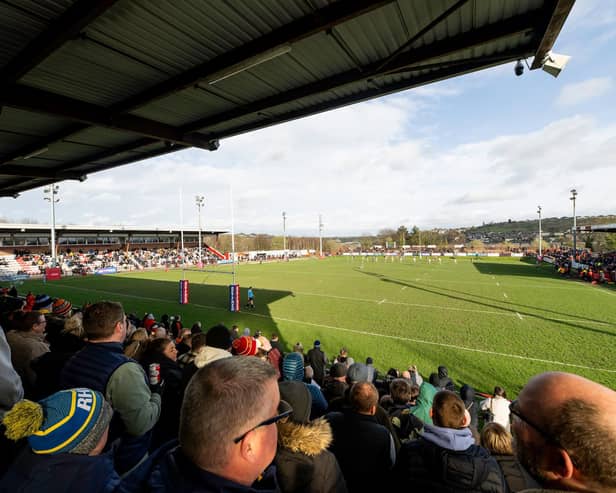 A view looking down the slope at Batley Bulldogs' famous Mount Pleasant ground. Picture by Allan McKenzie/SWpix.com.