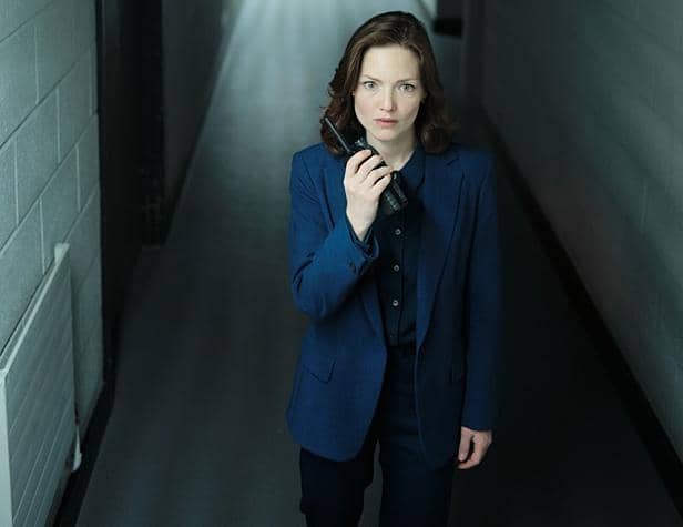Holliday Grainger stars as Commander Rachel Carey in the new series of the BBC's hi-tech thriller The Capture (Picture: BBC/Universal International Studios/Laurence Cendrowicz)