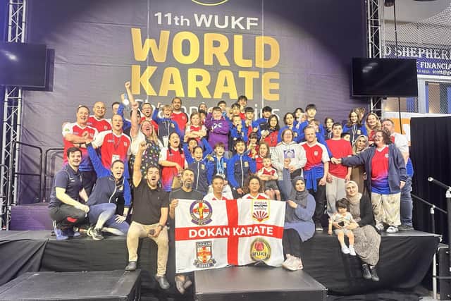 Family and friends of karate kids at Ichiban Dojo which attended the WUKF World Championships 2023.