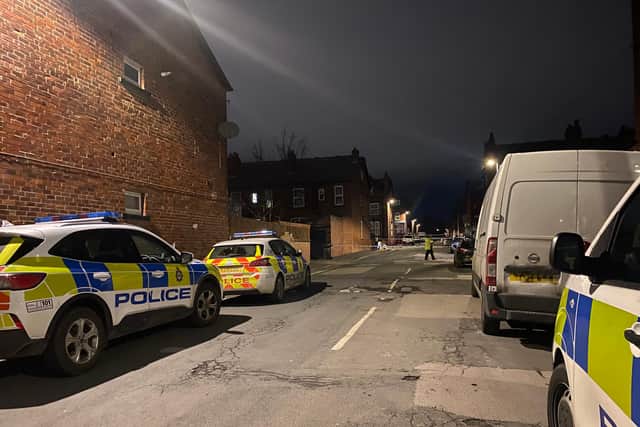 There is a large police cordon in Chapeltown after a man was stabbed to death