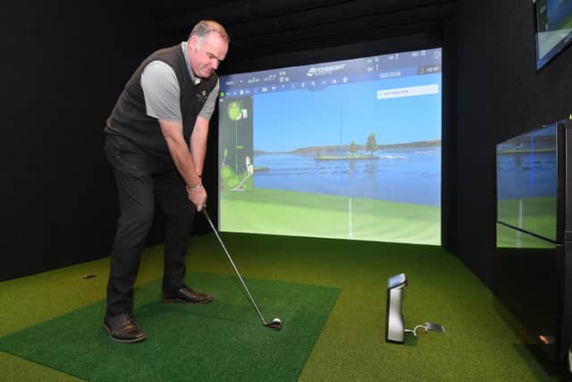 The application is for a golf simulator business in Guiseley. Pictured is a general shot of a gold simulator