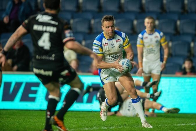 Second-rower Mickael Goudemand scores his first try since joining Rhinos from Catalans Dragons in pre-season.