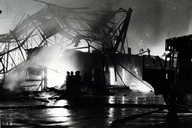 Fire devastated Kirkgate Market in December 1975.