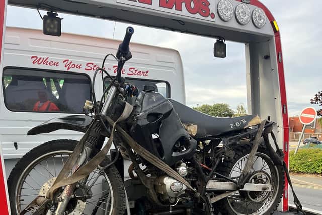 The motorbike was seized by police after a chase in Leeds (Photo by WYP)