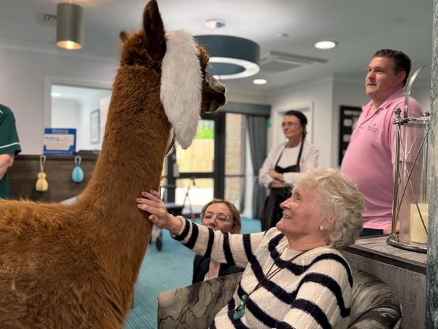 Residents enjoyed getting the chance to pet Mr Bubbles
