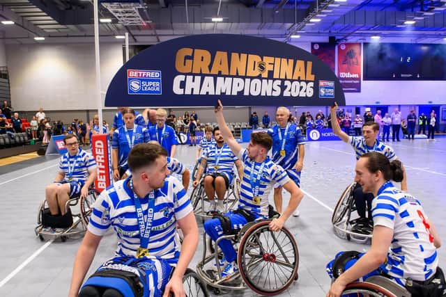 Halifax Panthers celebrate their victory over Leeds Rhinos in last Sunday's Betfred Wheelchair Super League Grand Final at the National Basketball Performance Centre in Manchester. Picture by Allan McKenzie/SWpix.com.