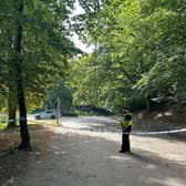 Police have sealed off park of Roundhay Park in Leeds, near the Wetherby Road entrance at Waterloo Lake.