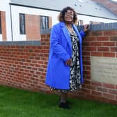 Cllr Eileen Taylor, former Lord Mayor of Leeds, at the location where she laid the first stone of the new £9.3 million affordable housing development in July 2019
