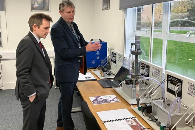 Mark Stewards at Springfield Training with engineering tutor Andrew Davis