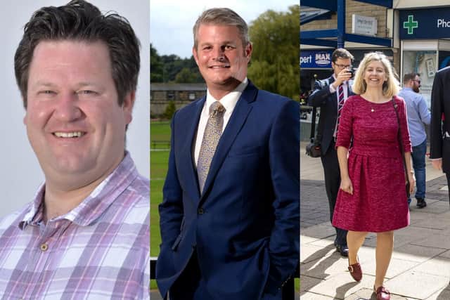 Three of the city's MPs voted to reject legal duties being placed on water companies. Pictured: Stuart Andrew (Pudsey), Andrea Jenkyns (Morley and Outwood) and Alec Shelbrooke (Elmet and Rothwell).