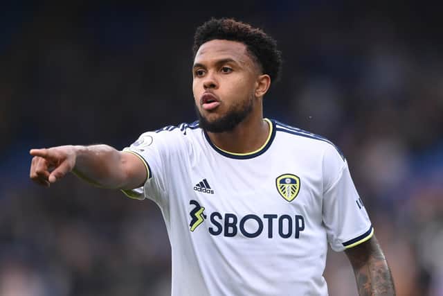 LEEDS, ENGLAND - APRIL 09: Leeds player Weston McKennie reacts during the Premier League match between Leeds United and Crystal Palace at Elland Road on April 09, 2023 in Leeds, England. (Photo by Stu Forster/Getty Images)