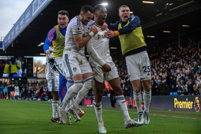 PURE BLISS - Leeds United beat Southampton thanks to Junior Firpo's first ever Premier League goal, in Javi Gracia's first game in charge of the Whites. Pic: Bruce Rollinson