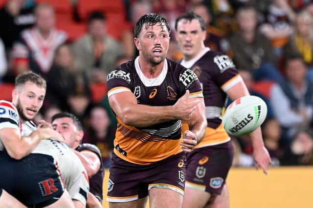Tyson Smoothy, who will join Wakefield Trinity next year, in NRL action for Brisbane Broncos against Sydney Roosters at Suncorp Stadium last May. Picture by Bradley Kanaris/Getty Images.