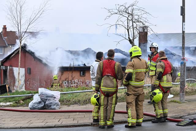 Emergency crews were called to the blaze on Monday morning.