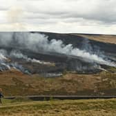 A fire on Marsden Moor, near Huddersfield in 2021.