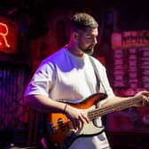 Musician playing at local Greene King pub