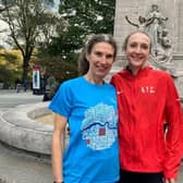 BGS teacher and marathon runner Sarah Flaherty meets athletics legend Paula Radcliffe at the New York City Marathon.