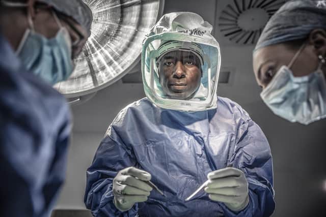 Orthopaedic surgeon Joe Aderinto, who stars in the new BBC Two documentary Saving Lives in Leeds (Photo: Ryan Mcnamara)