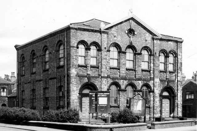 West Hunslet Central Mission Church pictured in April 1964.  William Booth the founder of the Salvation Army, paid a visit as a young minister to the Leeds Circuit of the Methodist New Connexion in 1855. This visit inspired local people to build a new chapel in West Hunslet. As a result of several years of cottage meetings, the foundation stone was laid on April 11th, 1861. The first sermon was preached on Sunday April 27, 1862.