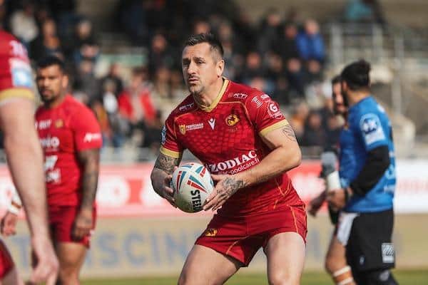 Mitchell Pearce could return from injury for Catalans against Rhinos. Picture by Laurent Selles/Catalans Dragons/SWpix.com.