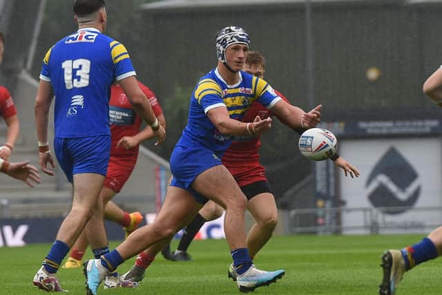 Mason Corbett playing for Leeds Rhinos' academy against Hull KR in 2023. Picture by Matty Merrick/Leeds Rhinos.