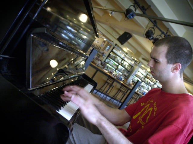 Jazz pianist Matthew Bourne performs at the Wardrobe on St Peter's Square.