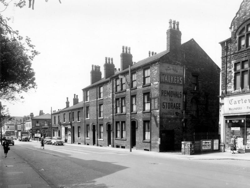 Chapeltown Road, towards the left is the junction with Barrack Street pictured in May 1958.