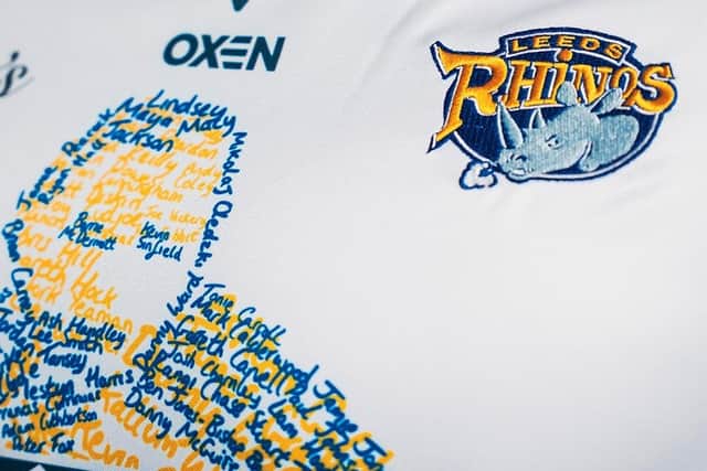 Leeds Rhinos will wear a unique jersey for their MND Awareness game against Wakefield Trinity. Picture by Leeds Rhinos.