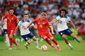 TOUGH NIGHT - Ex-Leeds United man Gjanni Alioski had a difficult time during North Macedonia's beating by England, prior to a Whites reunion with Kalvin Phillips. Pic: Getty
