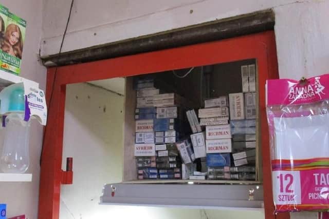 One of the 'wall hides' used to conceal illegal cigarettes that have since been seized in West Yorkshire.