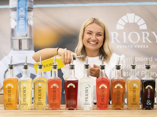 Plenty of great drinks are on offer at the festival. Pictured is Charlotte Wood from Priory Potato Vodka Wetherby at the Festival