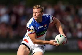 Newcastle Knights' Lachie Miller has been signed by Rhinos to play at full-back. Picture by Brendon Thorne/Getty Images.