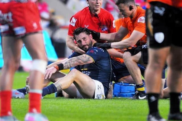 Leeds Rhinos centre Jack Bird is ruled out of Sunday's game at York Knights after being concussed in the defeat by Leigh Leopards last Thursday. Picture by Steve Riding.